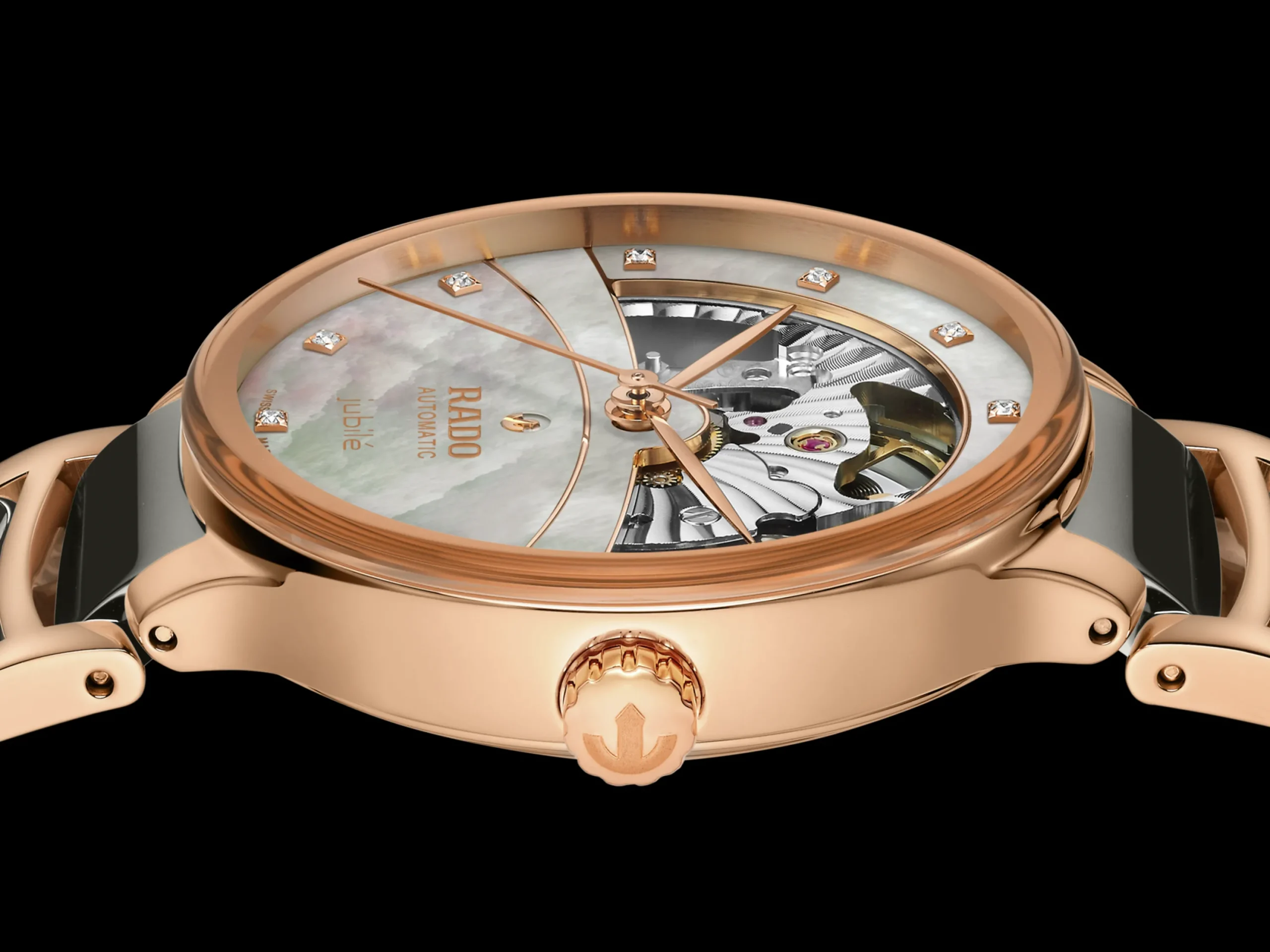 Women Rado Centrix Automatic Diamonds Open Heart