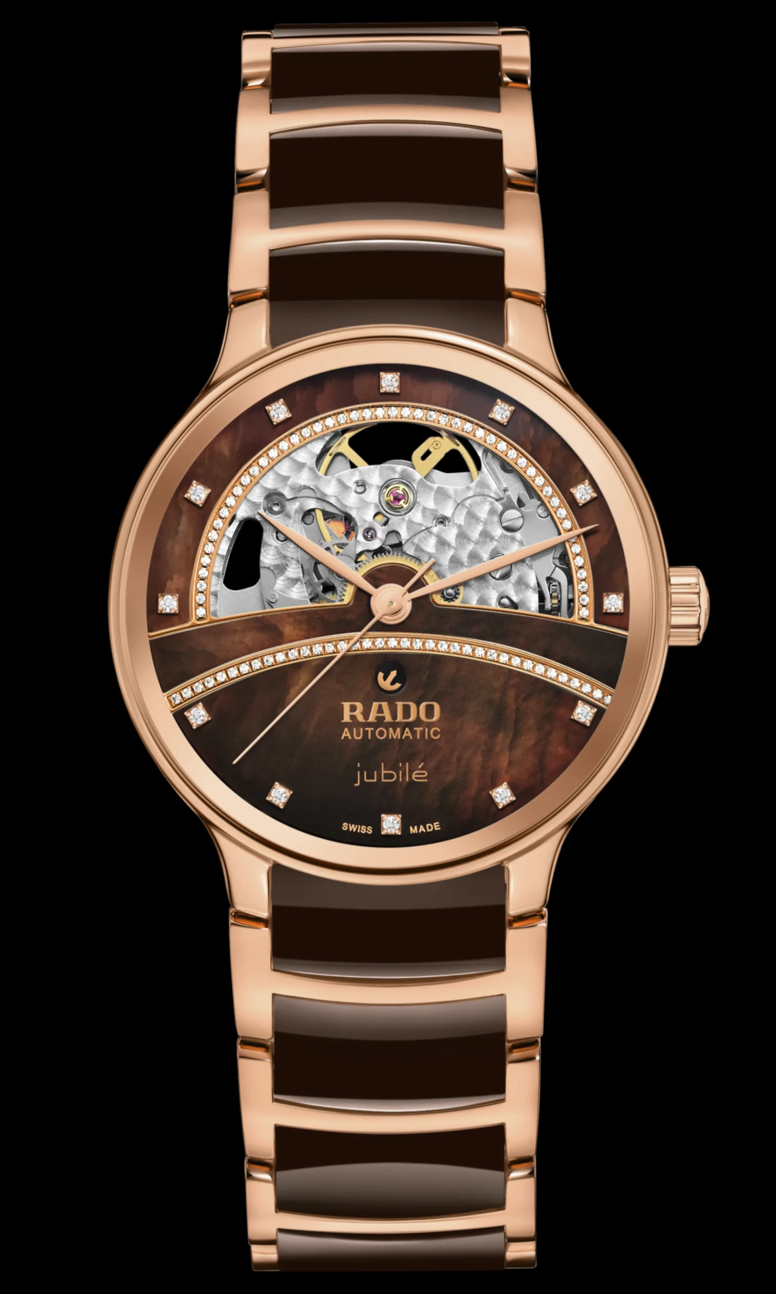 Women Rado Centrix Automatic Diamonds Open Heart