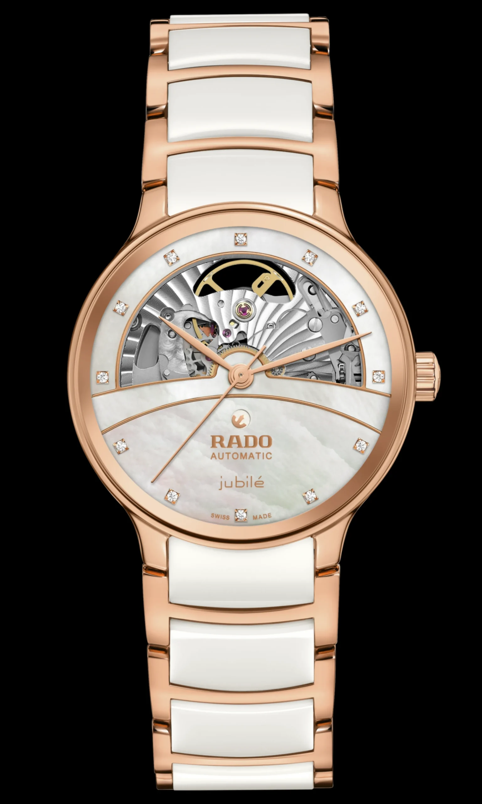 Women Rado Centrix Automatic Diamonds Open Heart