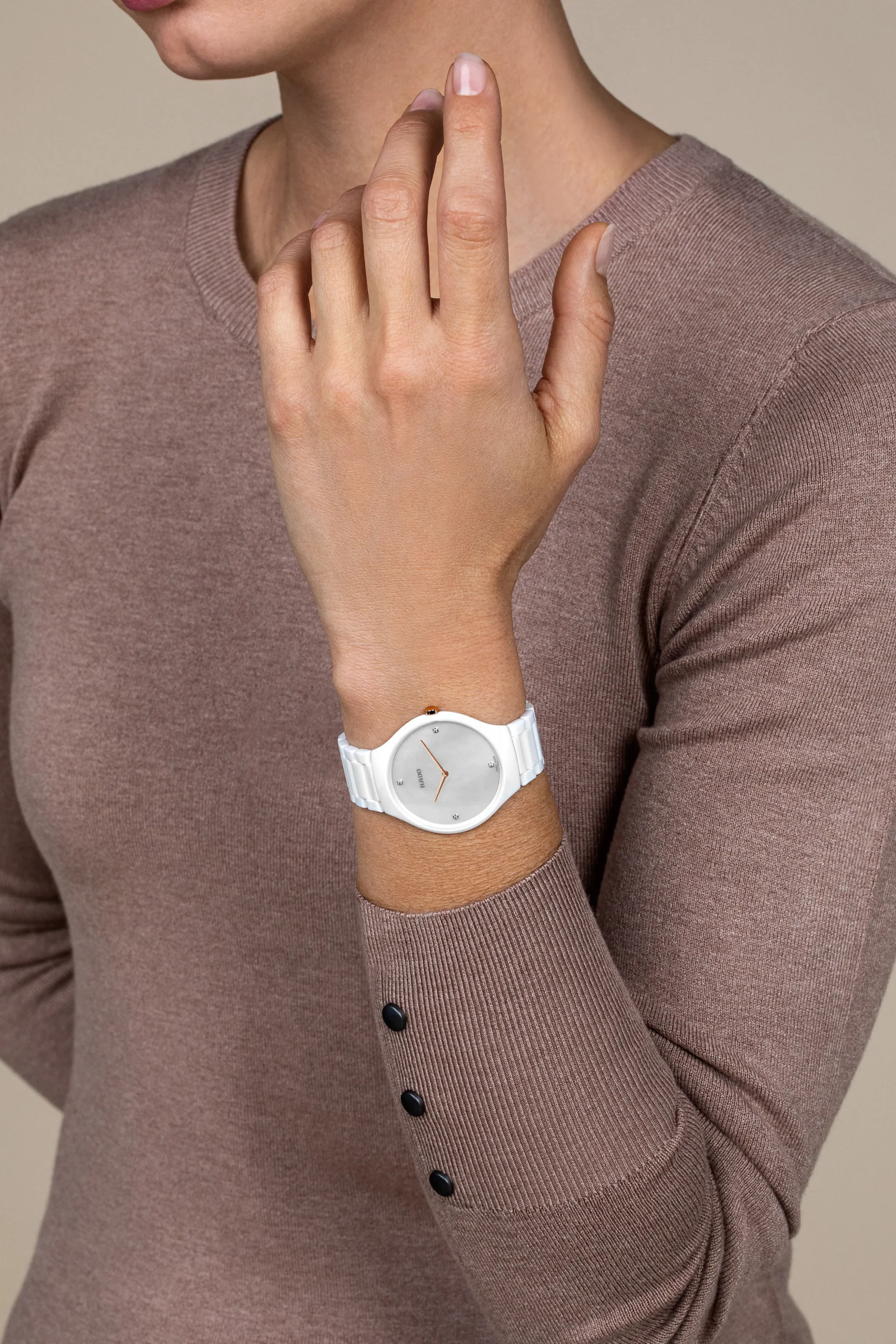Women Rado True Round Thinline Diamonds